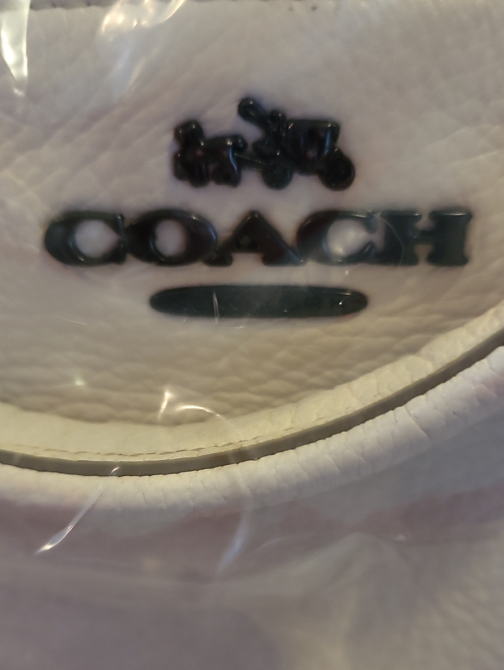 Coach Mickie Satchel White Pebbled Leather